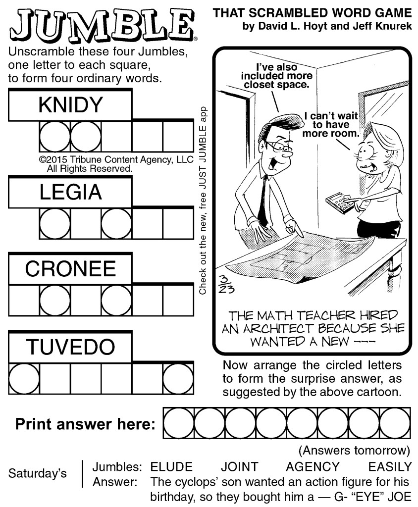 Printable Jumble Crossword Puzzles