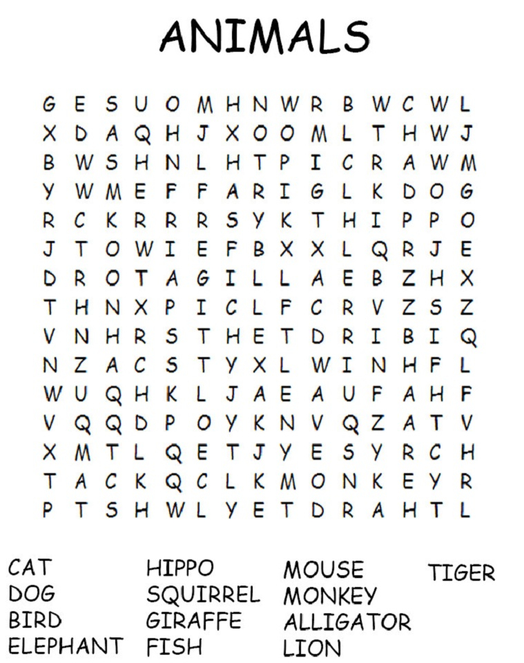Free Printable Word Searches