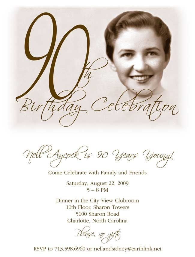 Free Printable 90th Birthday Invitations