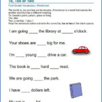 Grade 1 Vocabulary Worksheet Use Of To Too Or Two K5