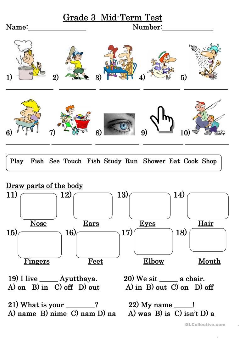 Grade 3 Free Printable English Worksheets