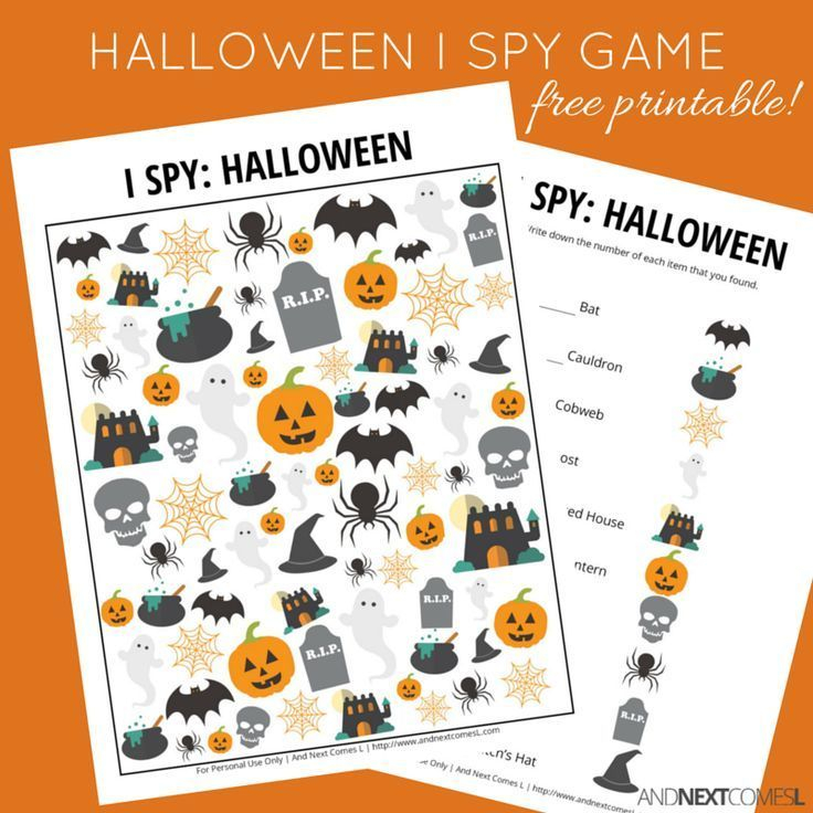Halloween Themed I Spy Game Free Printable For Kids