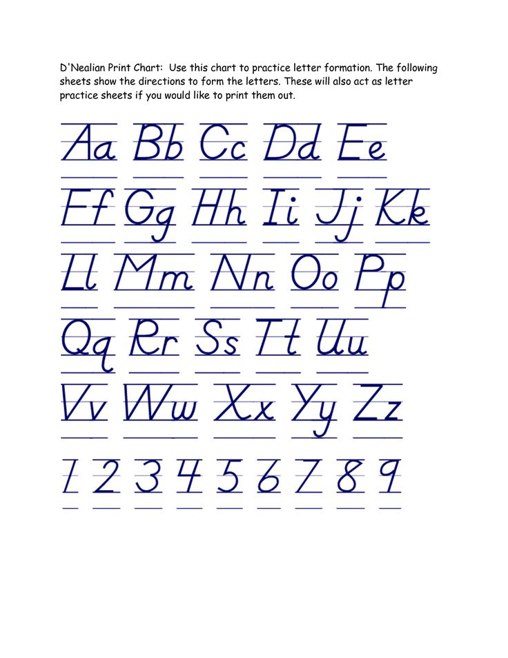 Free Printable D'nealian Handwriting Worksheets