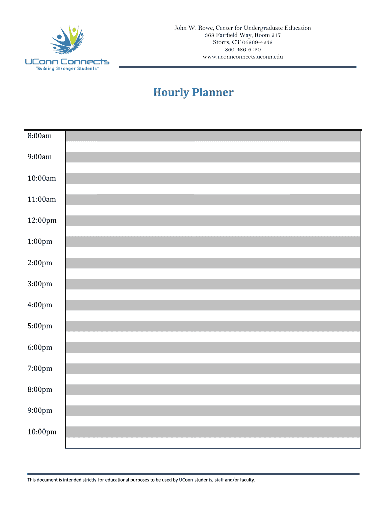 Hourly Planner Printable