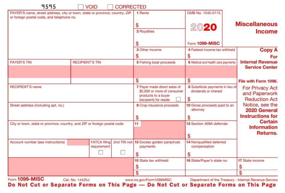 Free Printable 1099 Form 2020