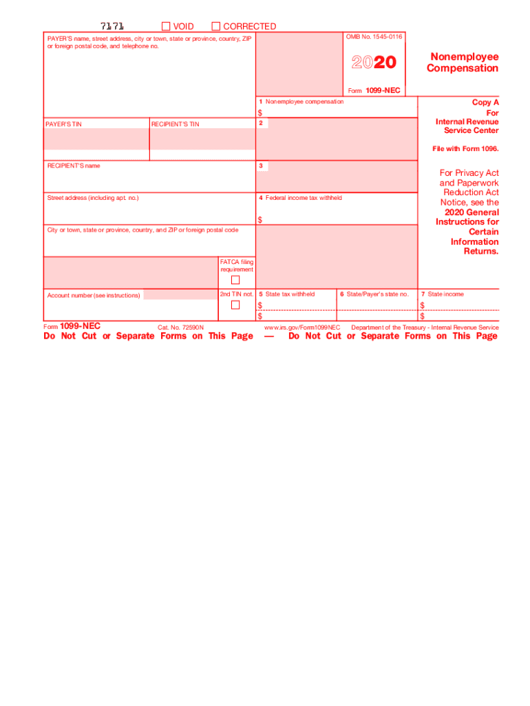 Free Printable 1099-nec Form 2020