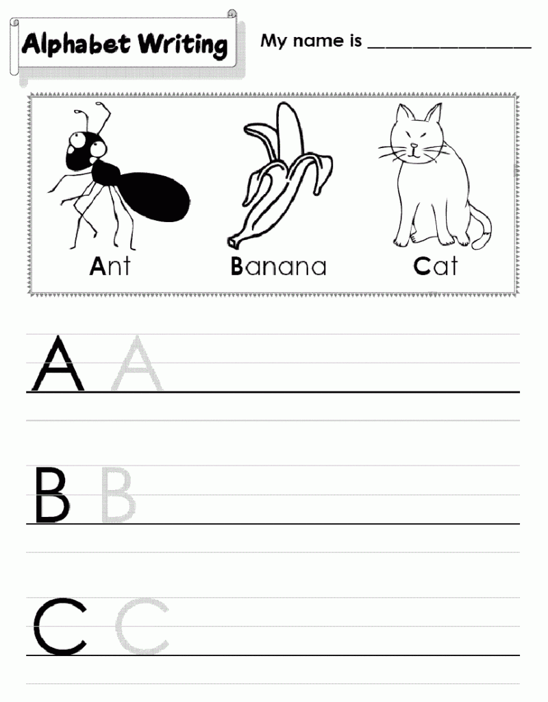 Kindergarten Alphabet Worksheets Printable Activity Shelter