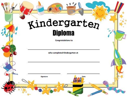 Free Printable Kindergarten Diploma