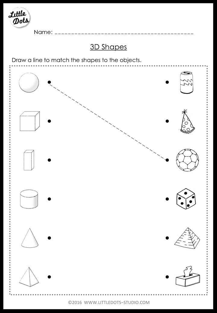 Free Printable 3d Shapes Worksheets For Kindergarten