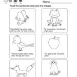 Kindergarten Reading Comprehension Pdf Worksheets Free
