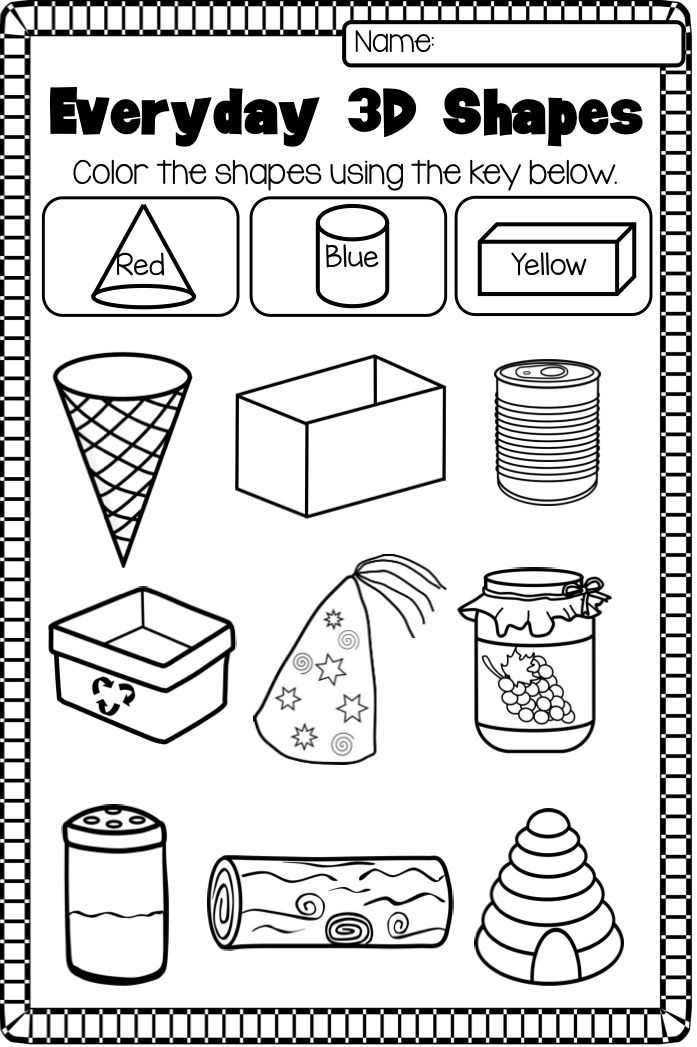 Free Printable 3d Shapes Worksheets For Kindergarten