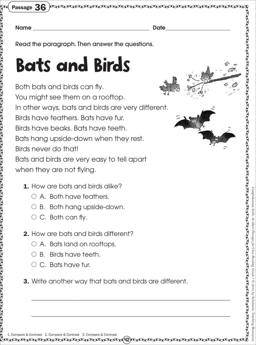 Year 1 Reading Comprehension Worksheets Free