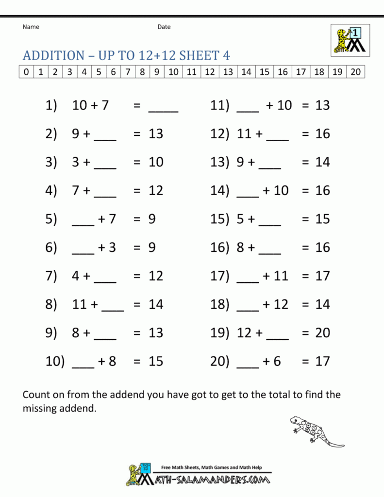 1st Grade Printable Worksheets