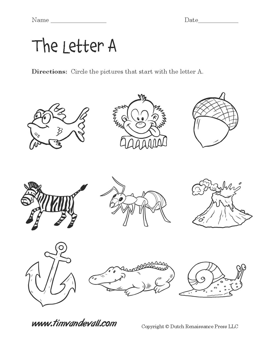 Letter A Worksheets