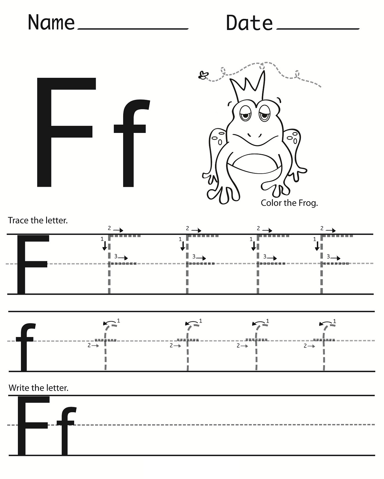 Tracing The Letter F Free Printable