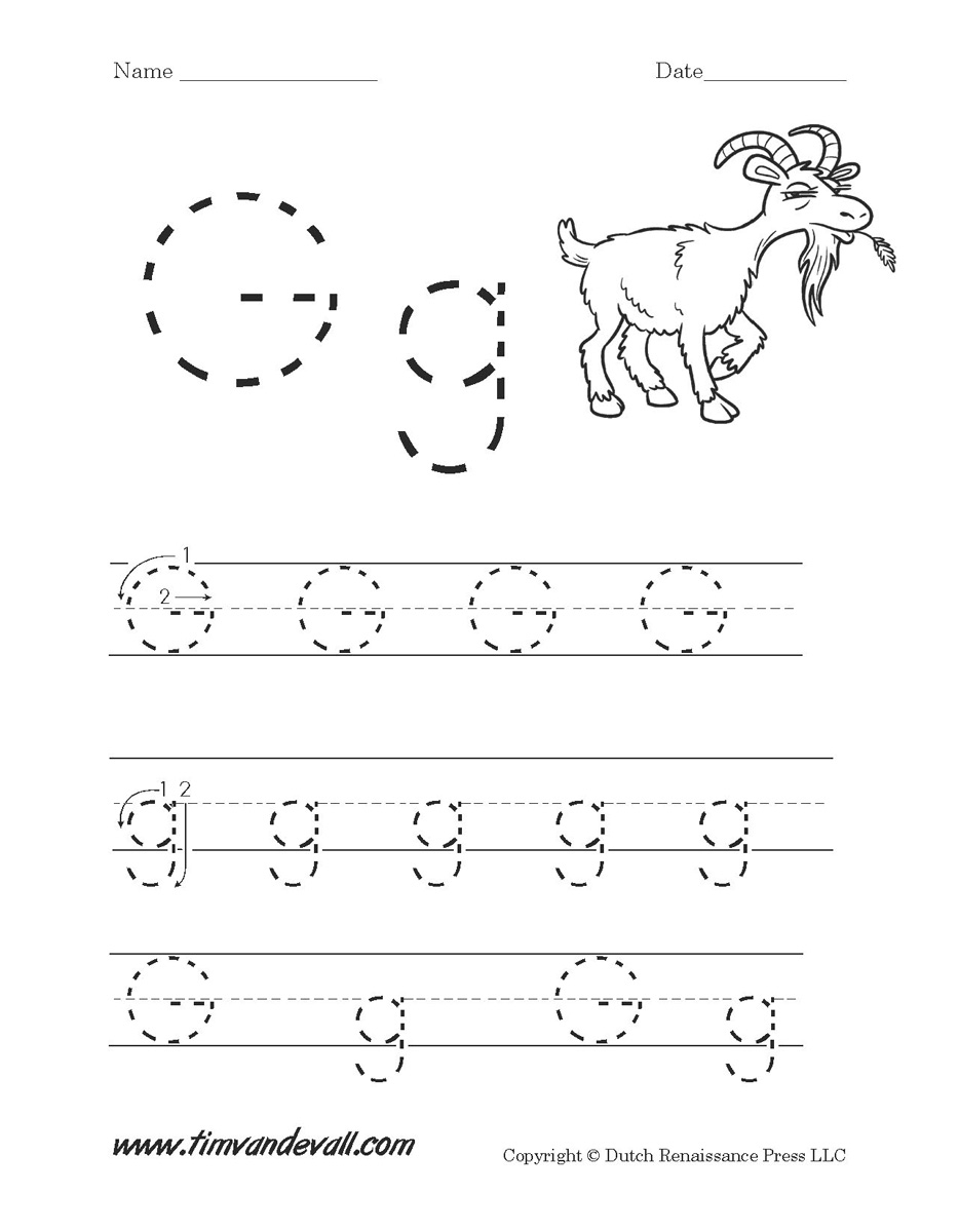 Letter G Free Printable Worksheets