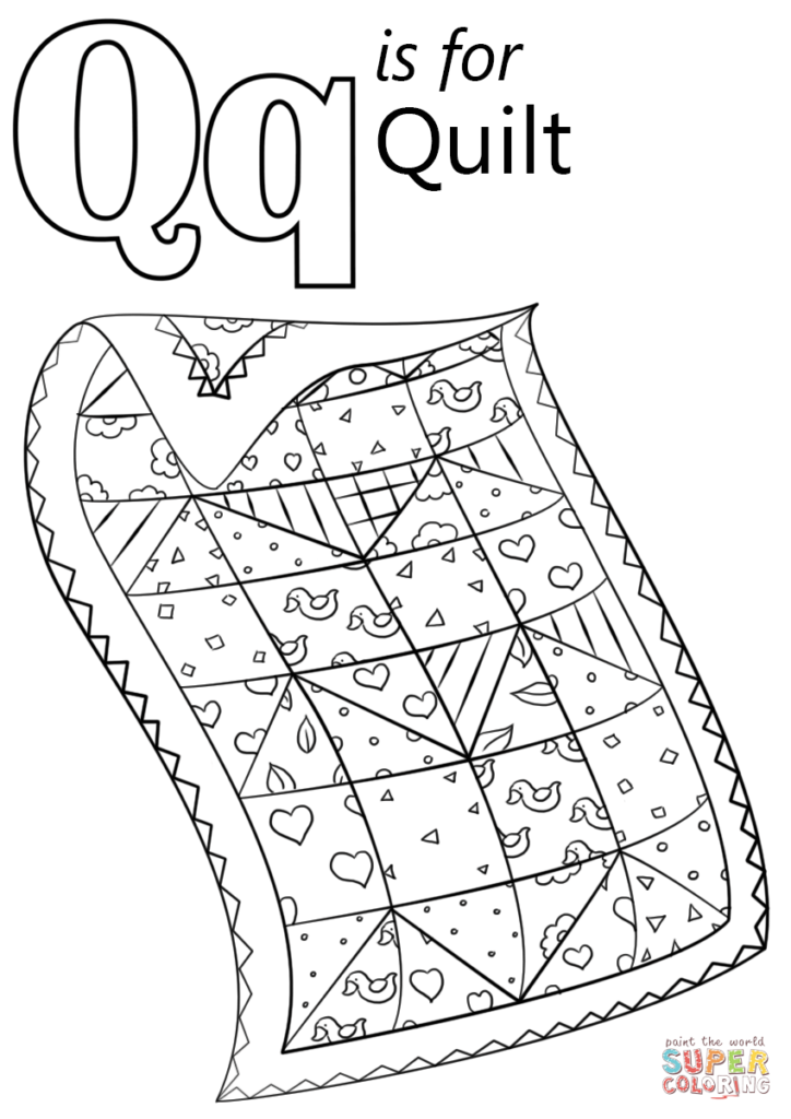 Letter Q Is For Quilt Coloring Page Free Printable