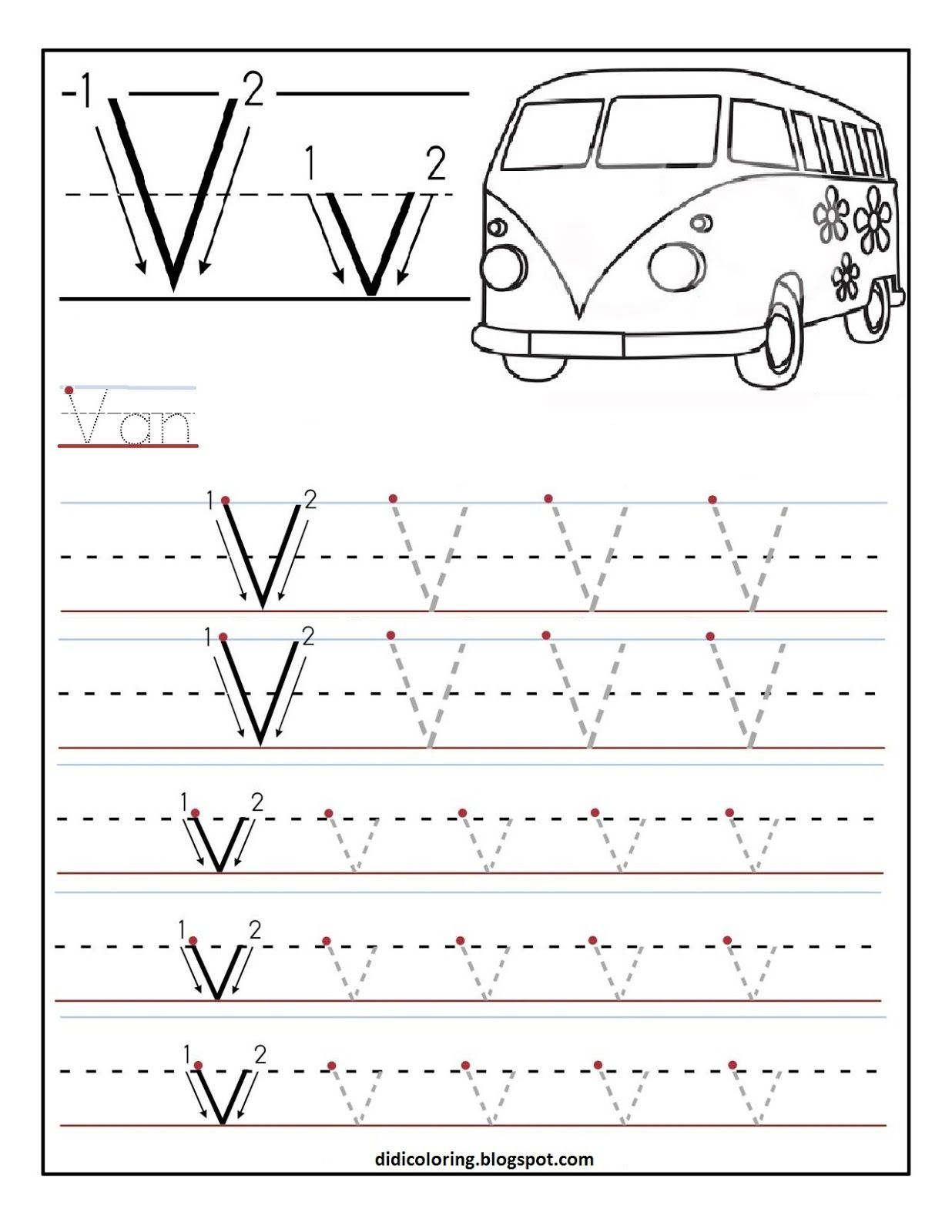 Letter V Free Printables