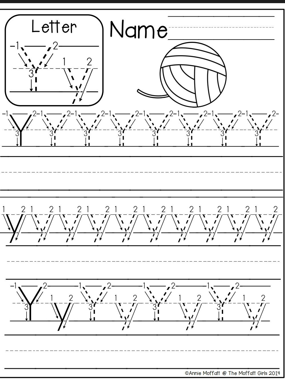 Letter Y Free Printable Worksheets