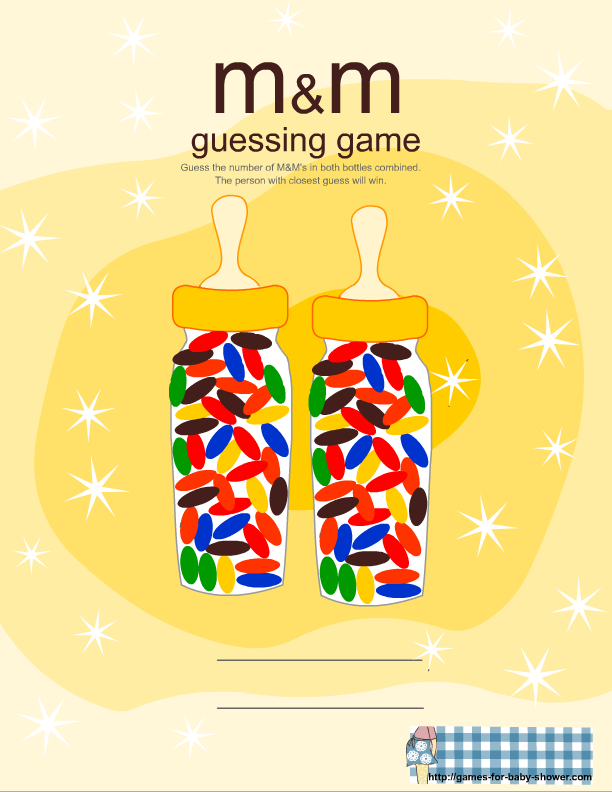 M M Guessing Game Free Printable For Baby Shower Free
