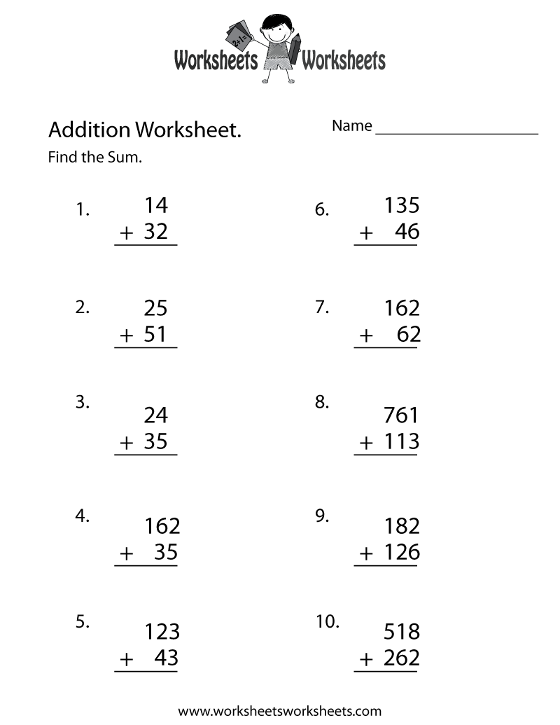 Free Printable Math Worksheets