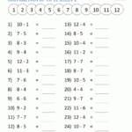Math Subtraction Worksheets 1st Grade