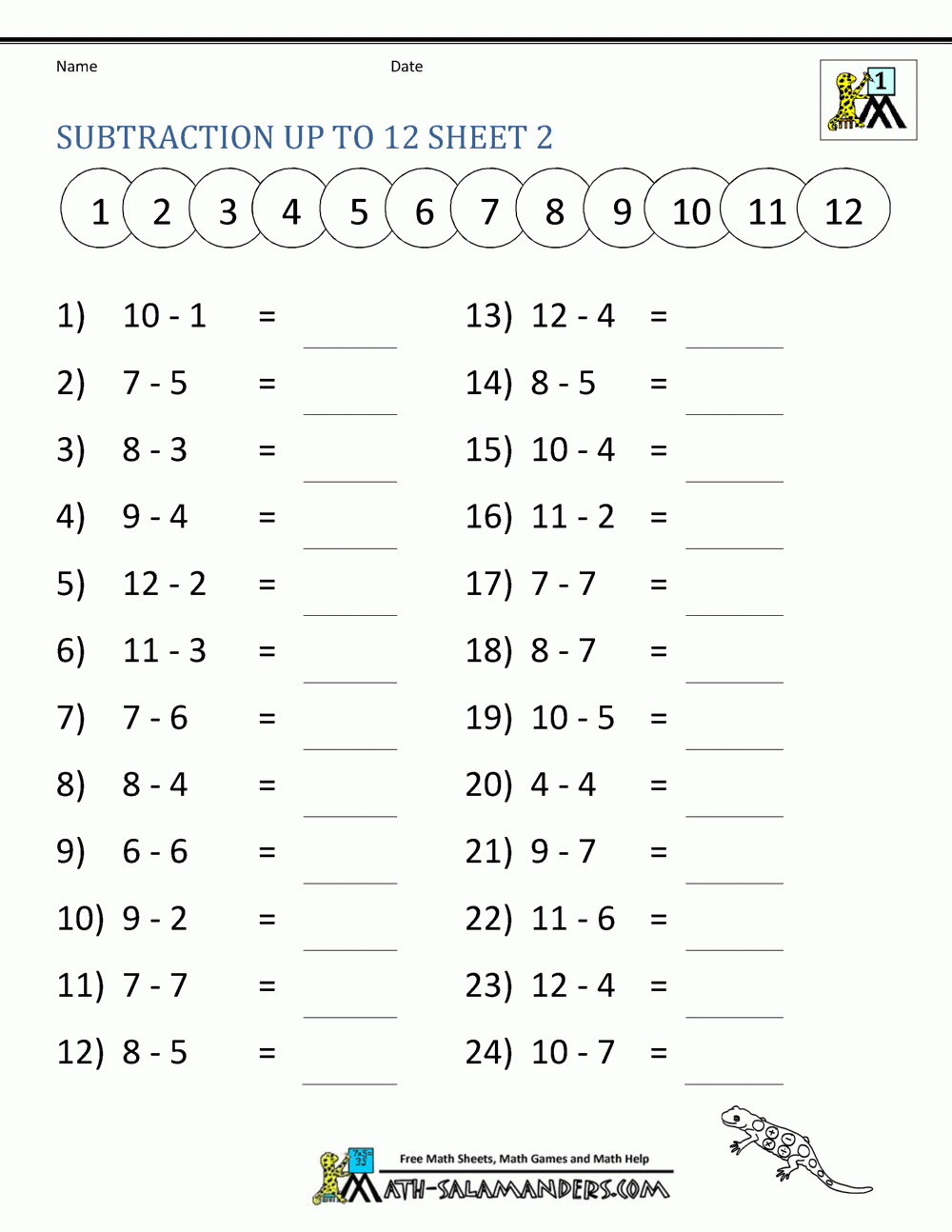 Free Math Sheets