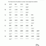 Math Worksheets 3rd Grade Ordering Numbers To 10000