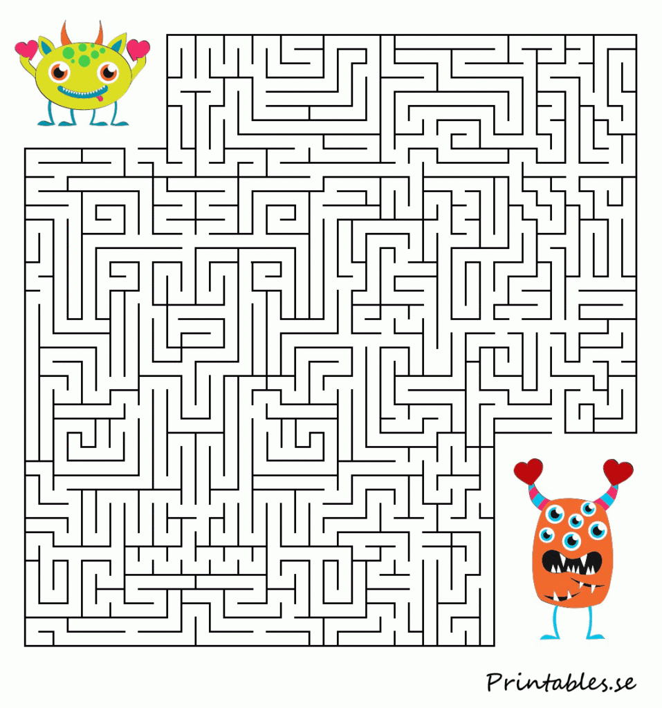 Maze Help The Love Monster Find Its Friend 2 Free Printable