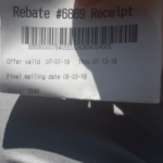 MEN MENARDS Rebate 6869 Receipt