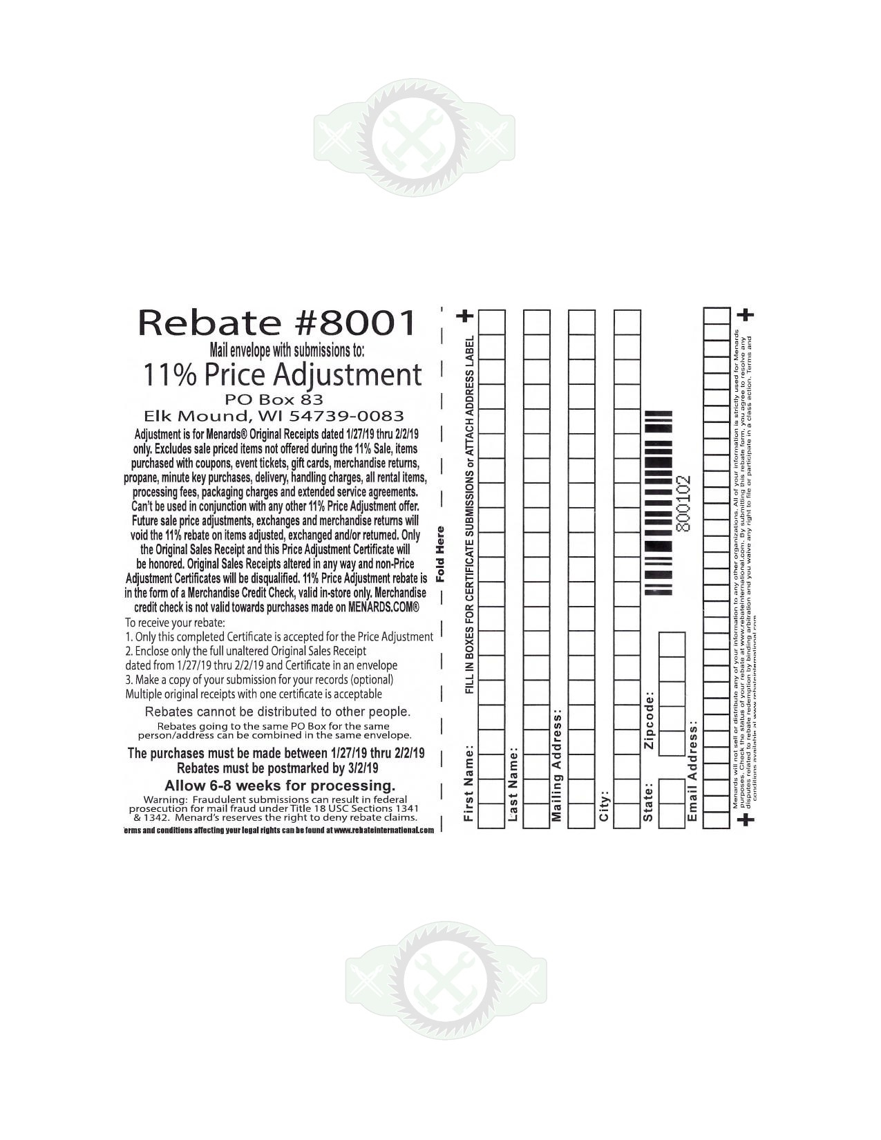 Menards 11 Price Adjustment Rebate 8001 Purchases 1 27 Printable Crossword Puzzles Bingo menards-11-price-adjustment-rebate-8001-purchases-1-27-printable-crossword-puzzles-bingo