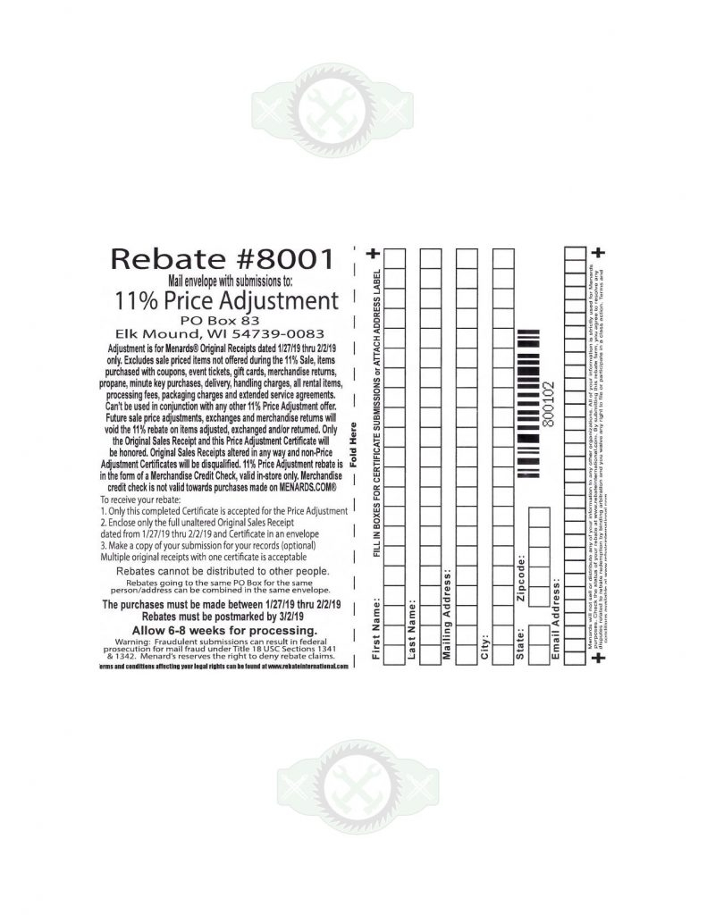 Menards 11 Price Adjustment Rebate 8001 Purchases 1 27 Printable menards-11-price-adjustment-rebate-8001-purchases-1-27-printable