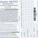 Menards 11 Price Adjustment Rebate 8702 Purchases 10
