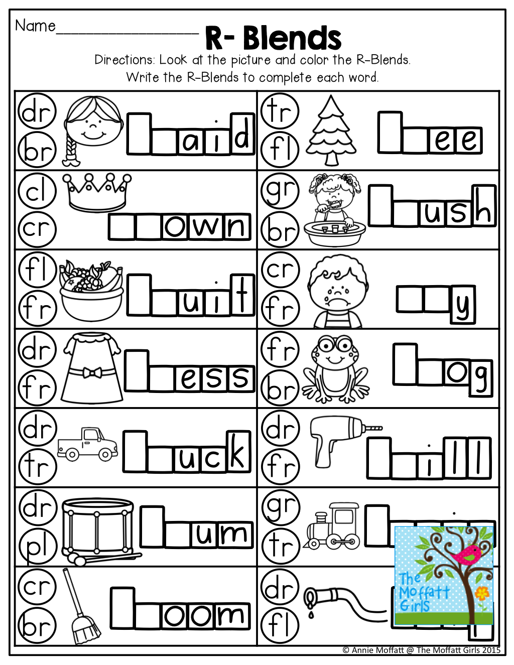 Free Printable R Blends Worksheets