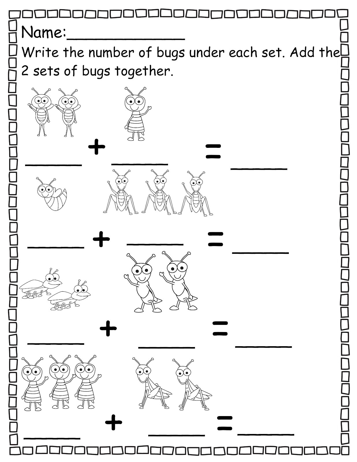 Pre K Math Worksheets