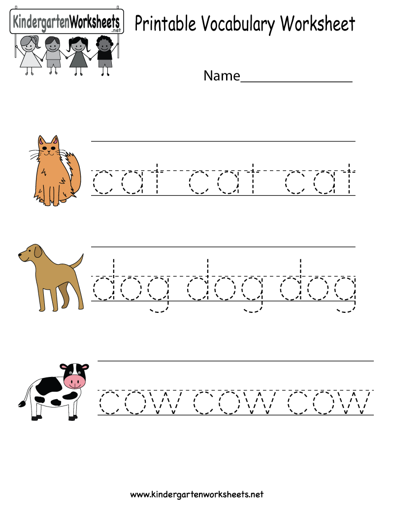 Preschool English Worksheets