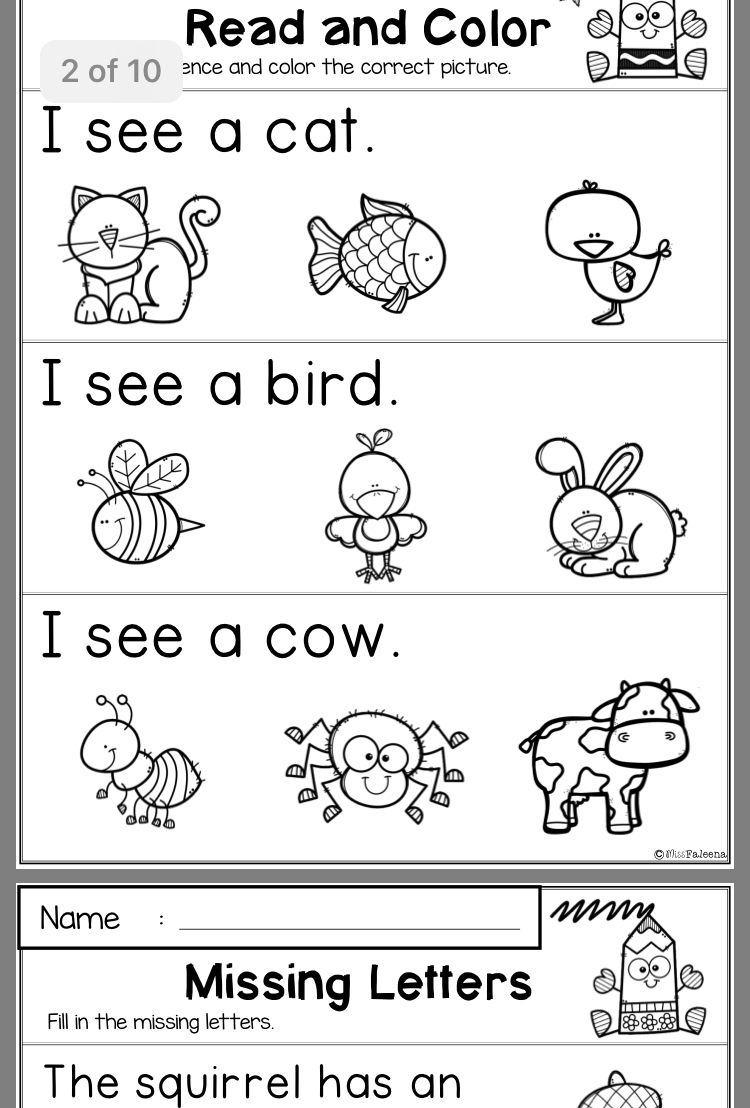 Pre K Free Printable Activities