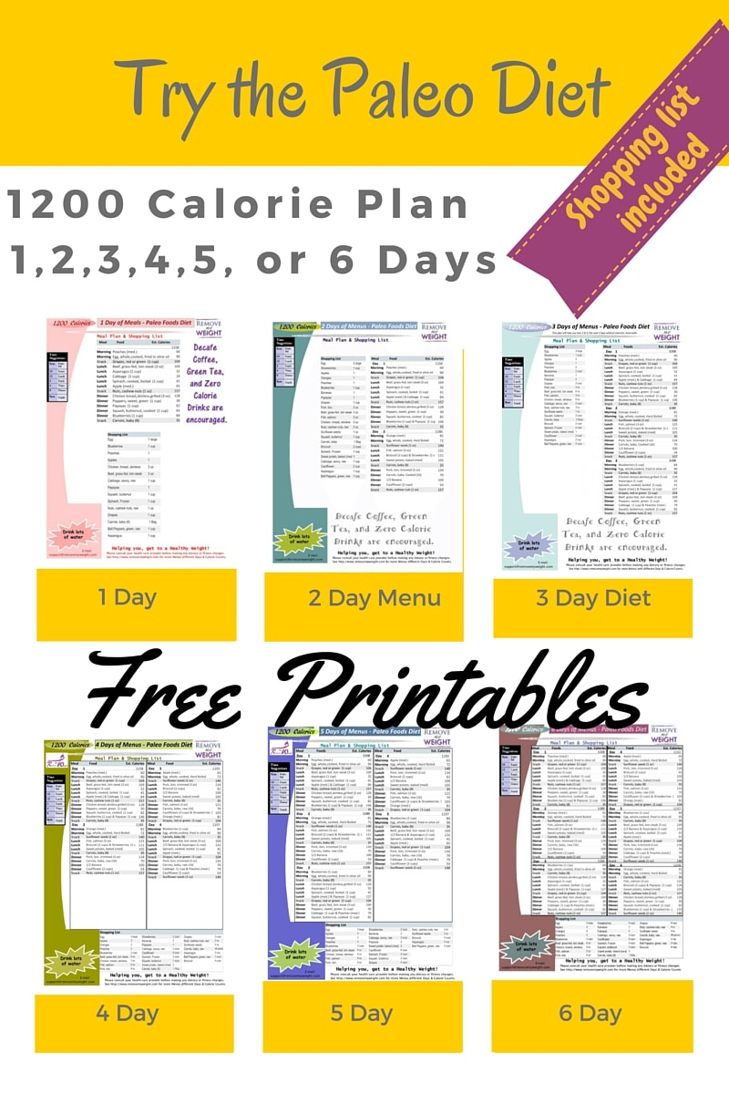 Free Printable 1200 Calorie Diet Plan