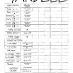 Printable 18x24 YARDZEE Score Card File Sill In The Blank