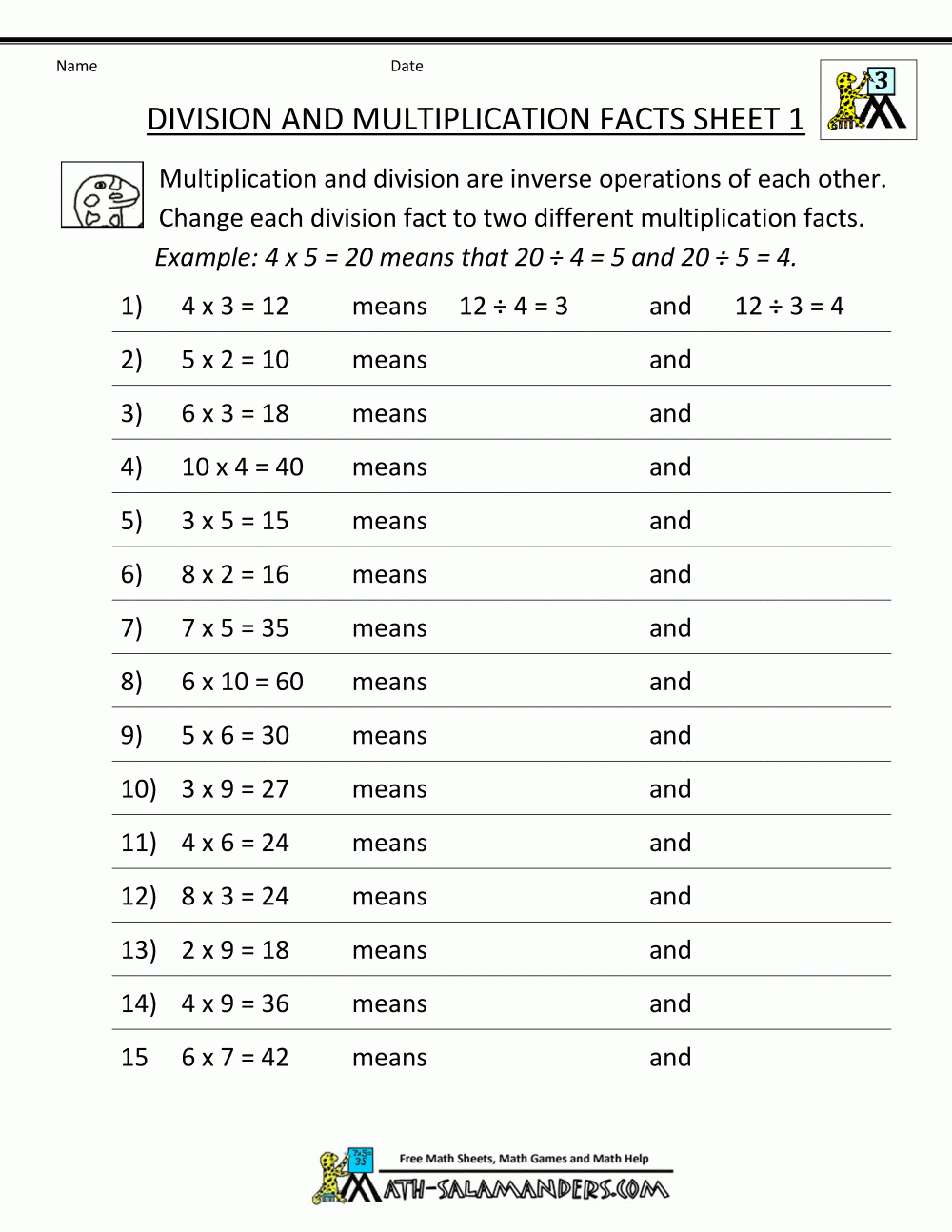 Free Printable 3rd Grade Worksheets