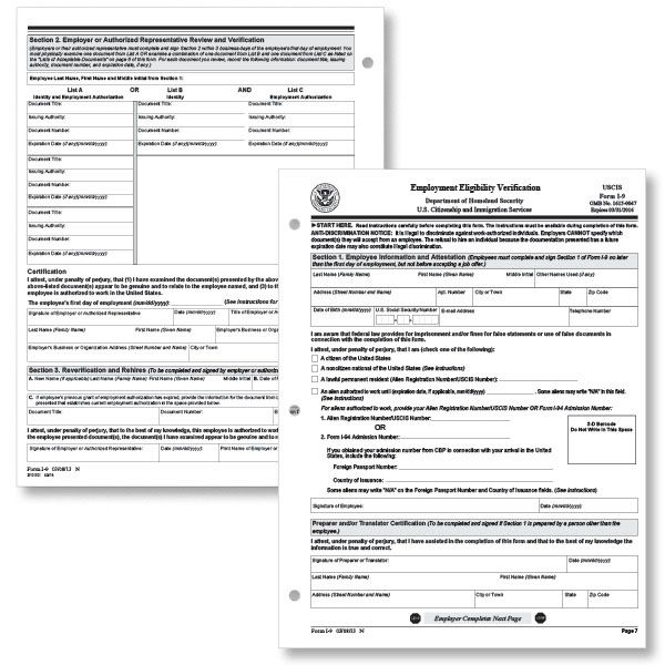 I-9 Free Printable Form