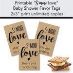 Printable Kraft S More Love Baby Shower Favor Tags Print