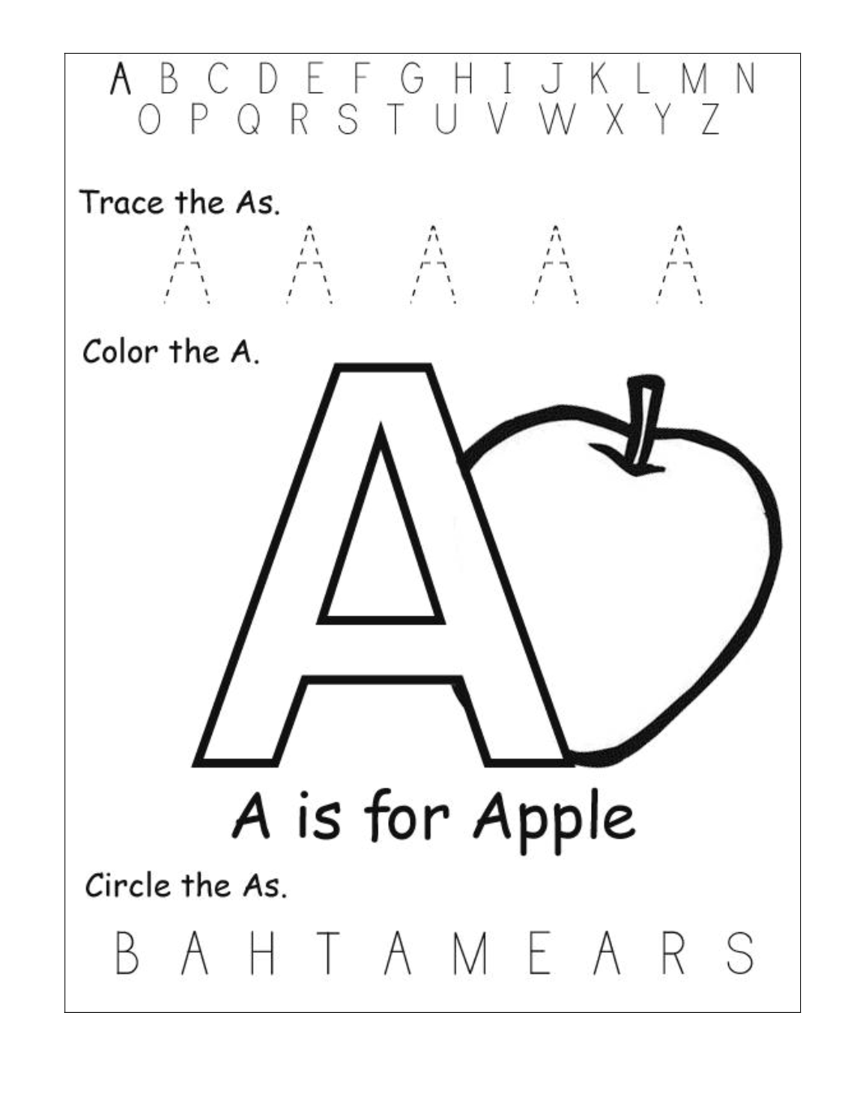 Letter A Printable