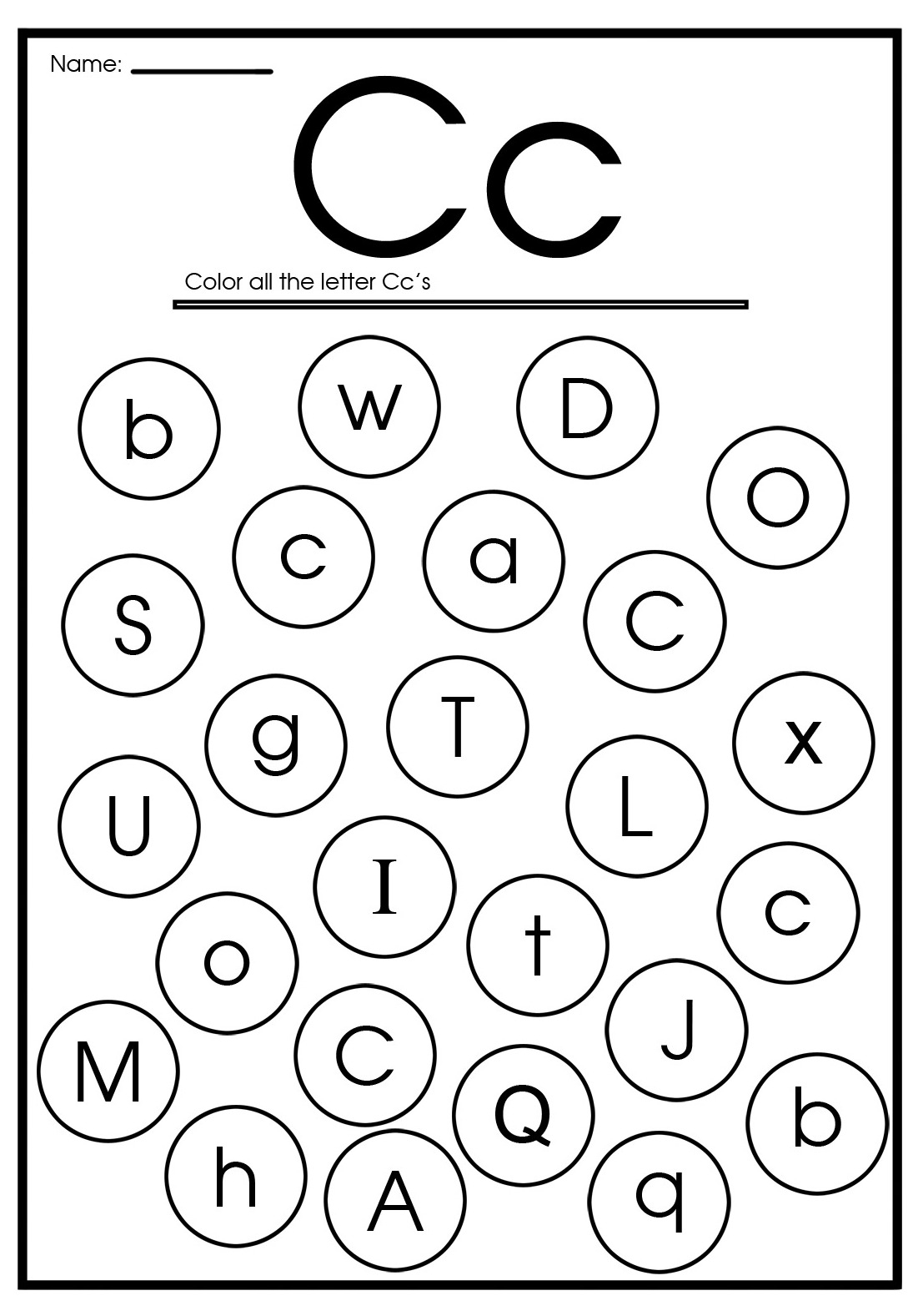 Preschool Letter Worksheets