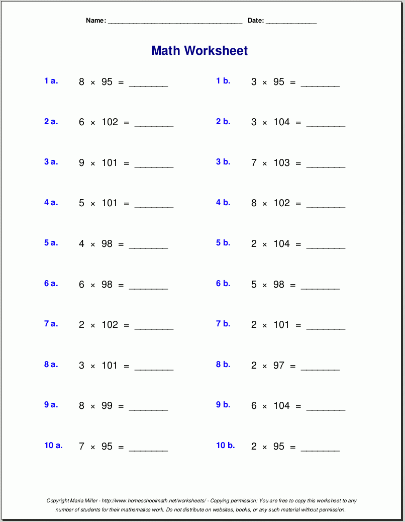 Math Grade 5 Worksheets