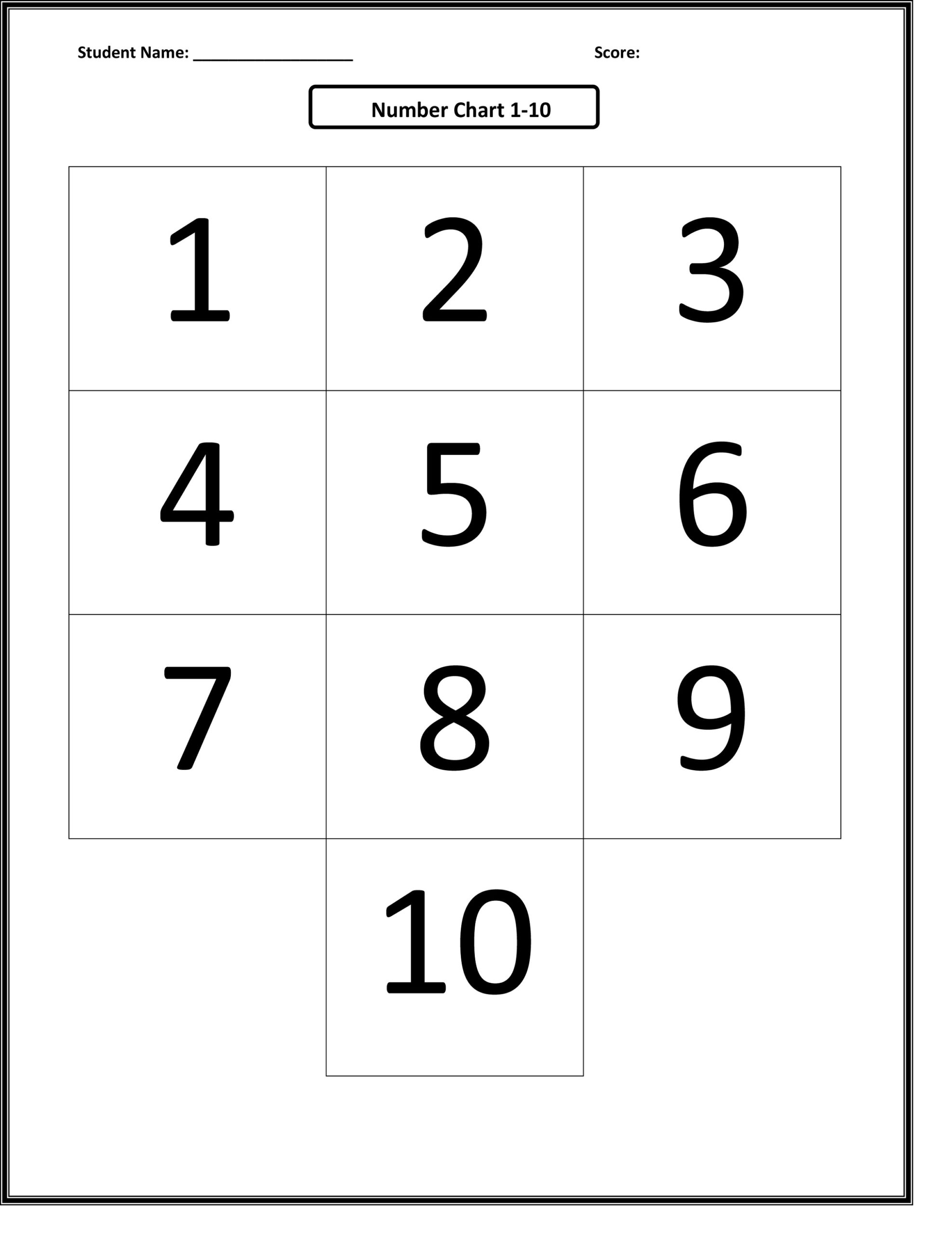 Free Printable Numbers 1-10