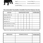 Printable Vaccination Record For Dogs