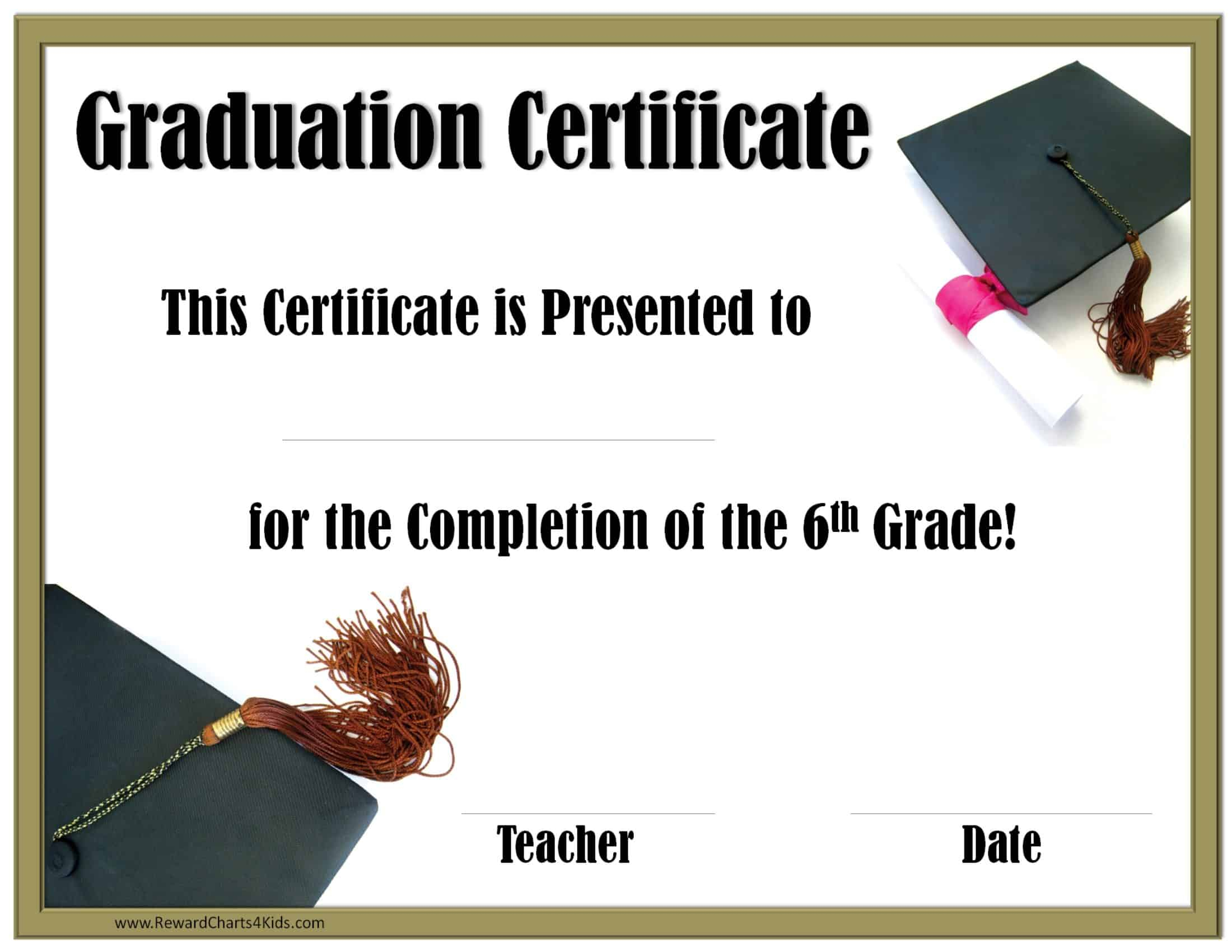 Free Printable 5th Grade Graduation Certificates