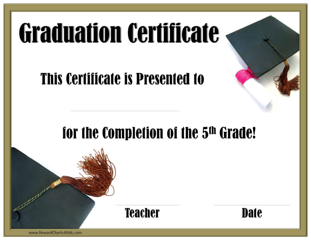 Free Printable 5th Grade Graduation Certificates