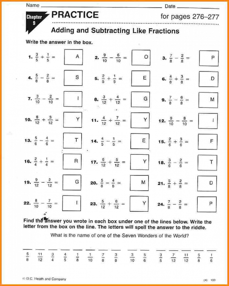 Free 7th Grade Math Worksheets